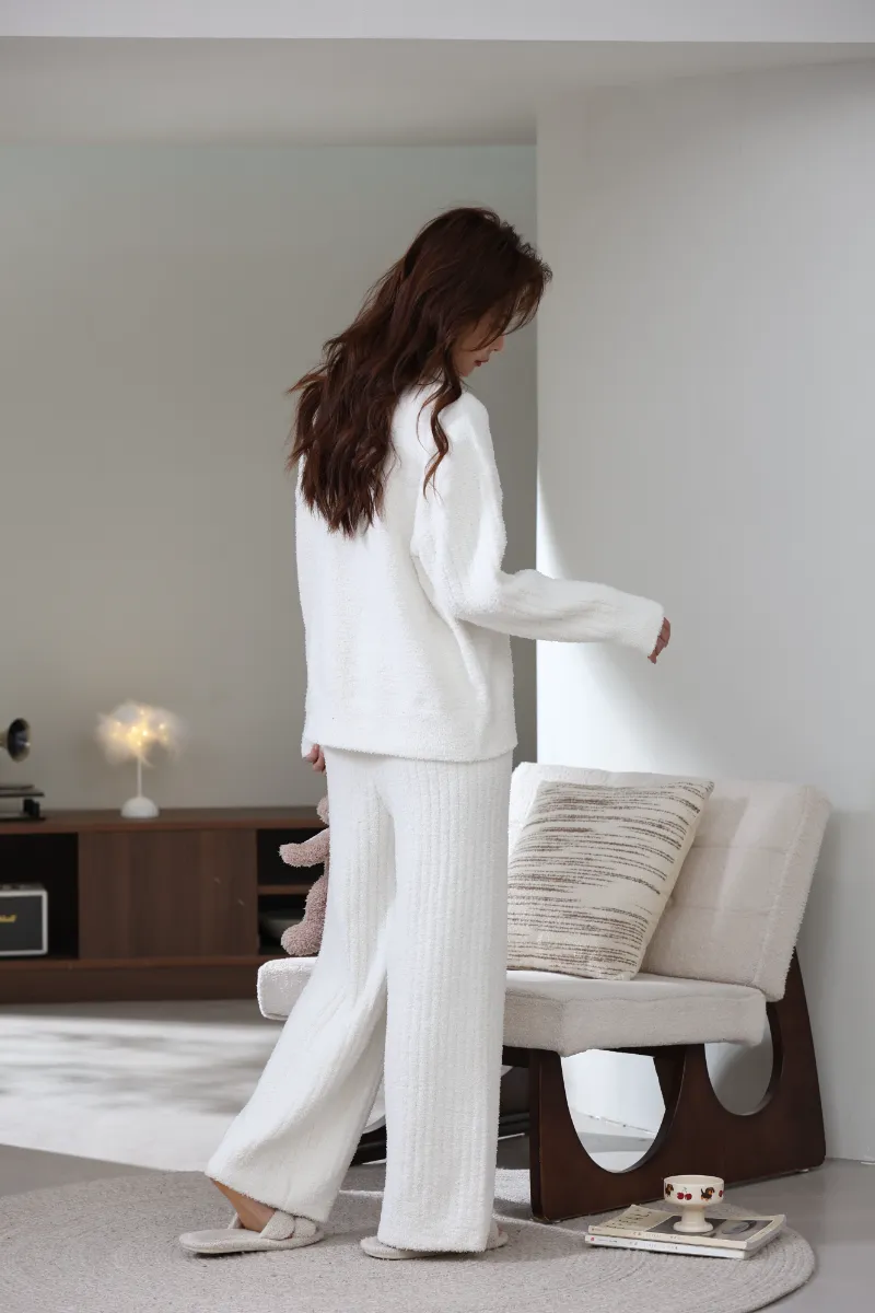 Sut Pakaian Rumah Fleece Lembut untuk Wanita