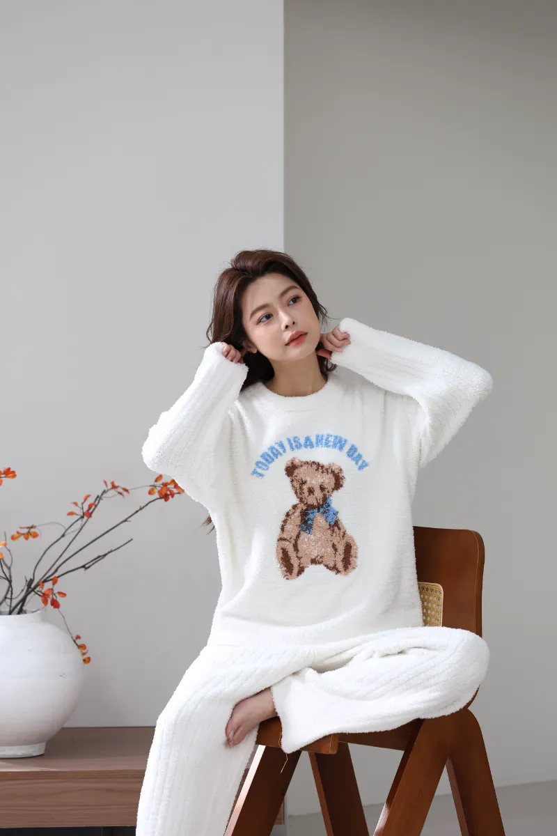 Sut Pakaian Rumah Fleece Lembut untuk Wanita