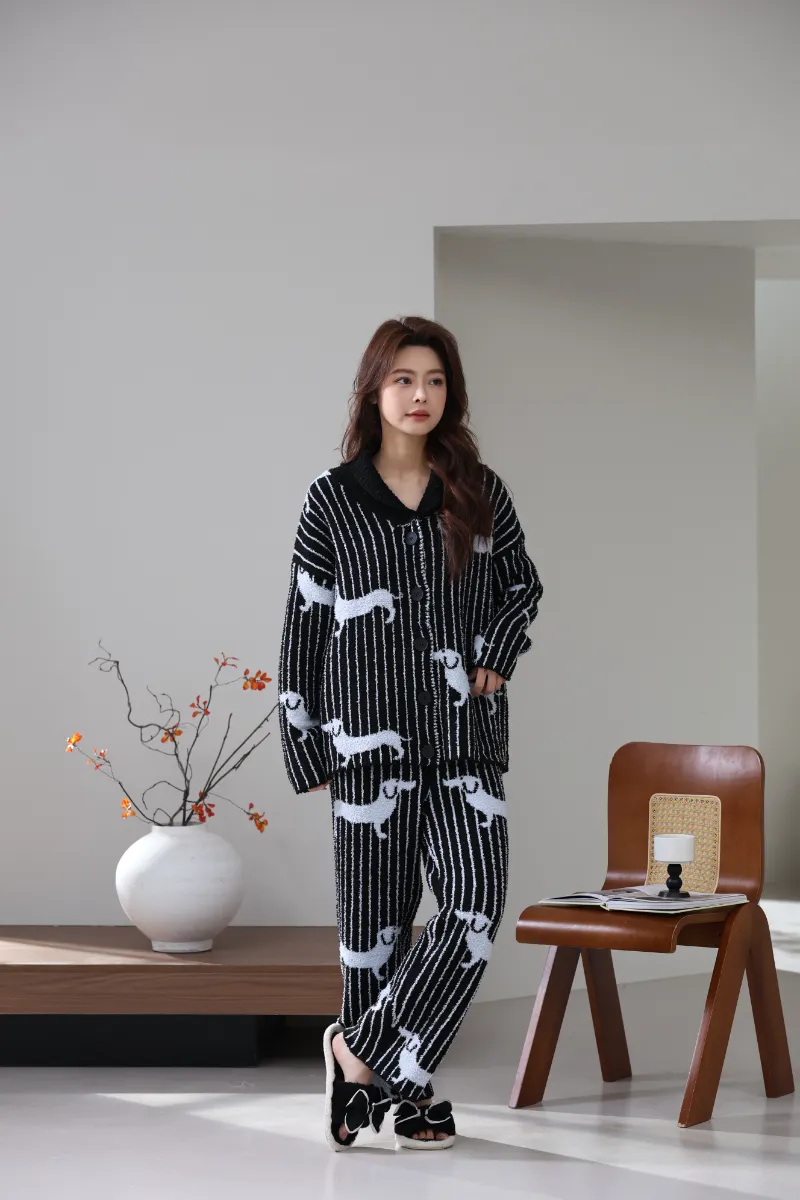 Sut Pakaian Rumah Fleece Lembut untuk Wanita